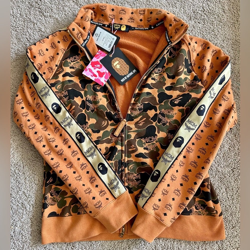 MCM x Bape Camo Track Zip Up Jacket (matching pants also available)